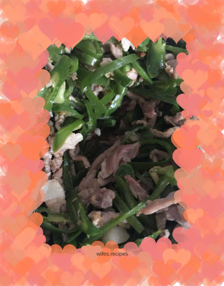 Shredded pork with green pepper