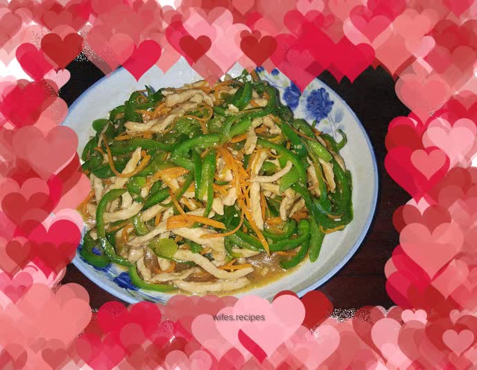 Shredded pork with green pepper