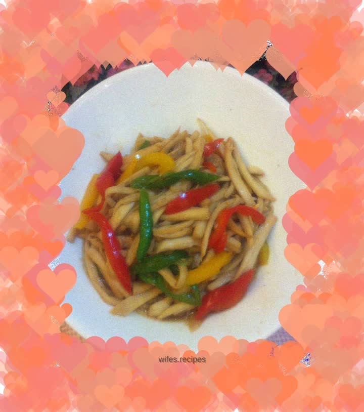 Shredded king oyster mushrooms