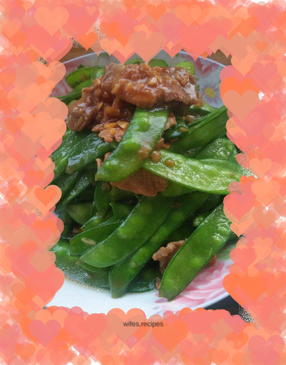Sautéed Pork with Garlic Snow Peas
