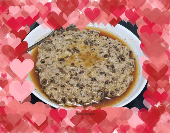 Steamed meatloaf with pickled vegetables