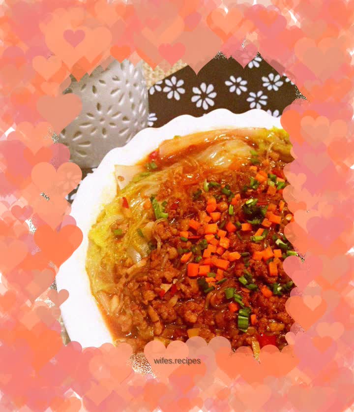 Minced Pork Vermicelli and Braised Baby Cabbage