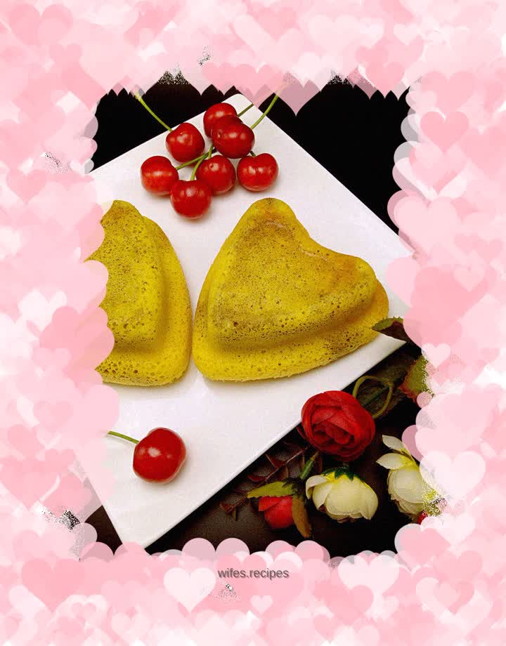 Two-color heart sponge cake