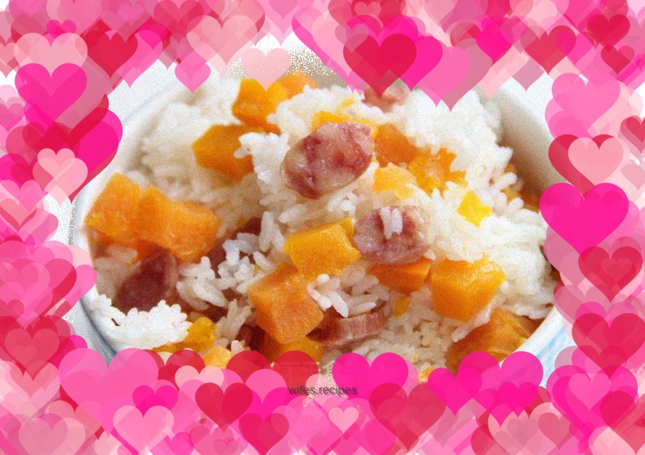 Pumpkin, Sweet Potato and Sausage Braised Rice