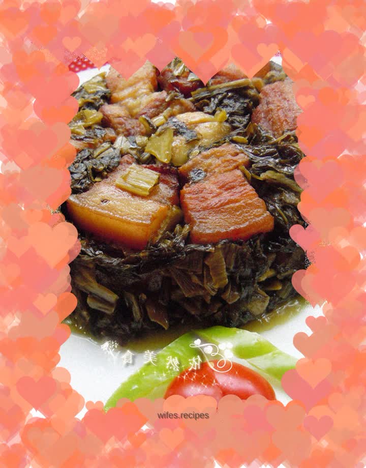 The farm food is also delicious----Plumb pork with pickled vegetables