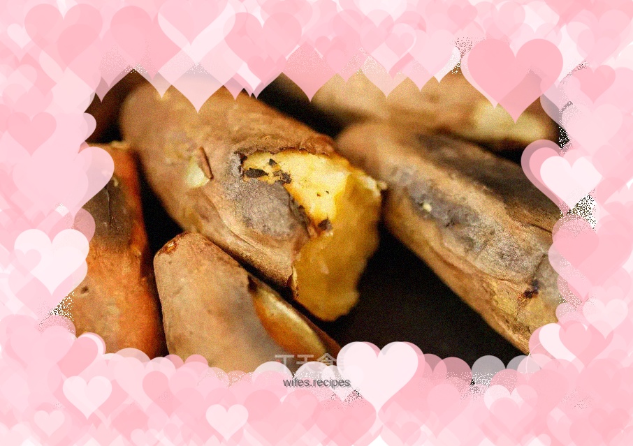 Super simple enamel pot roasted sweet potatoes made in cast iron pot
