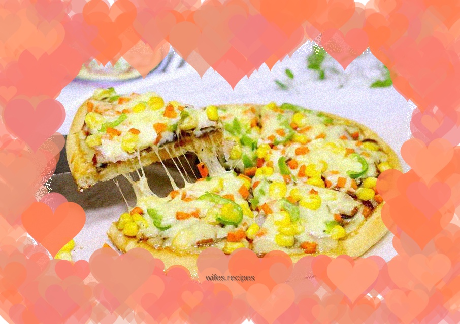 Bacon and mushroom garden pizza