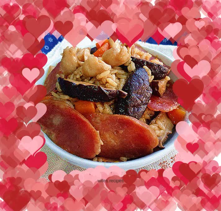 Braised Rice with Double Mushroom Sausage