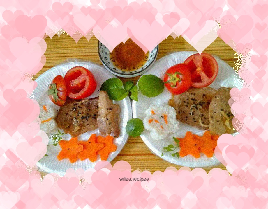 Romantic Western-style pork chop meal for two