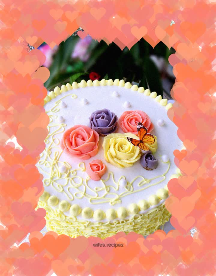 Small fresh decorated cake