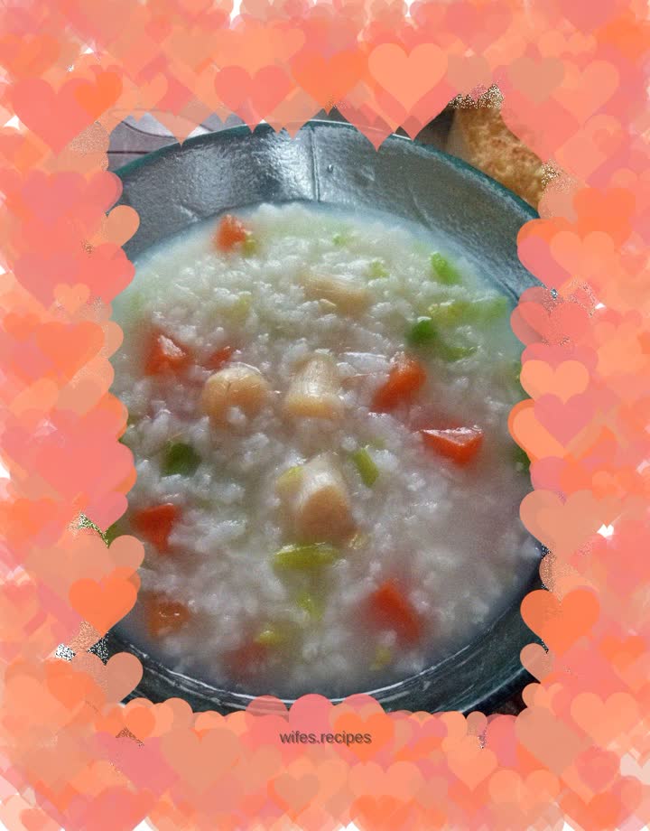 Scallop and vegetable porridge