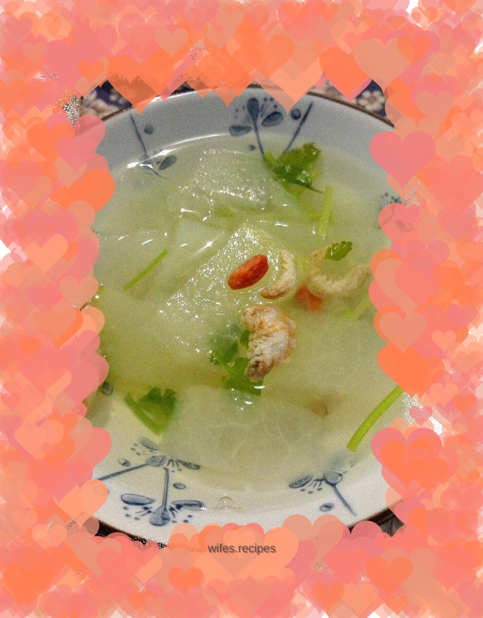 Dried rice and winter melon soup