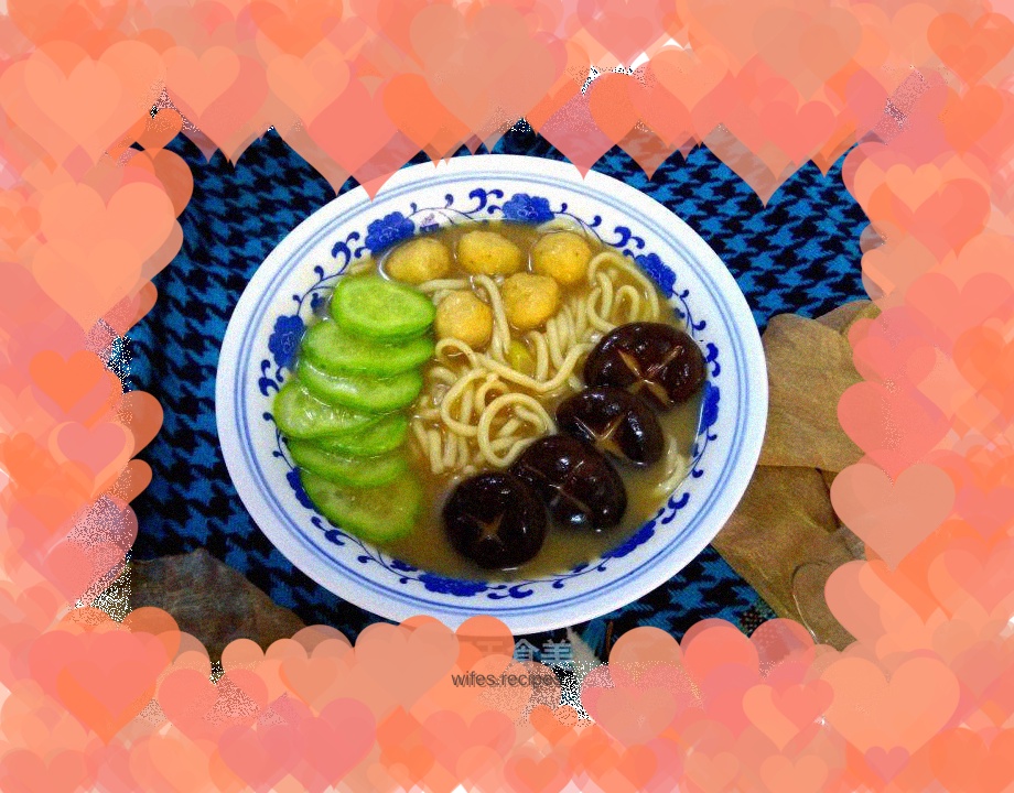 Mushroom Chicken Ball Noodles