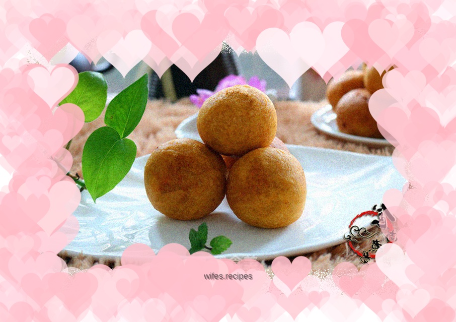 Sweet potato balls with bean paste