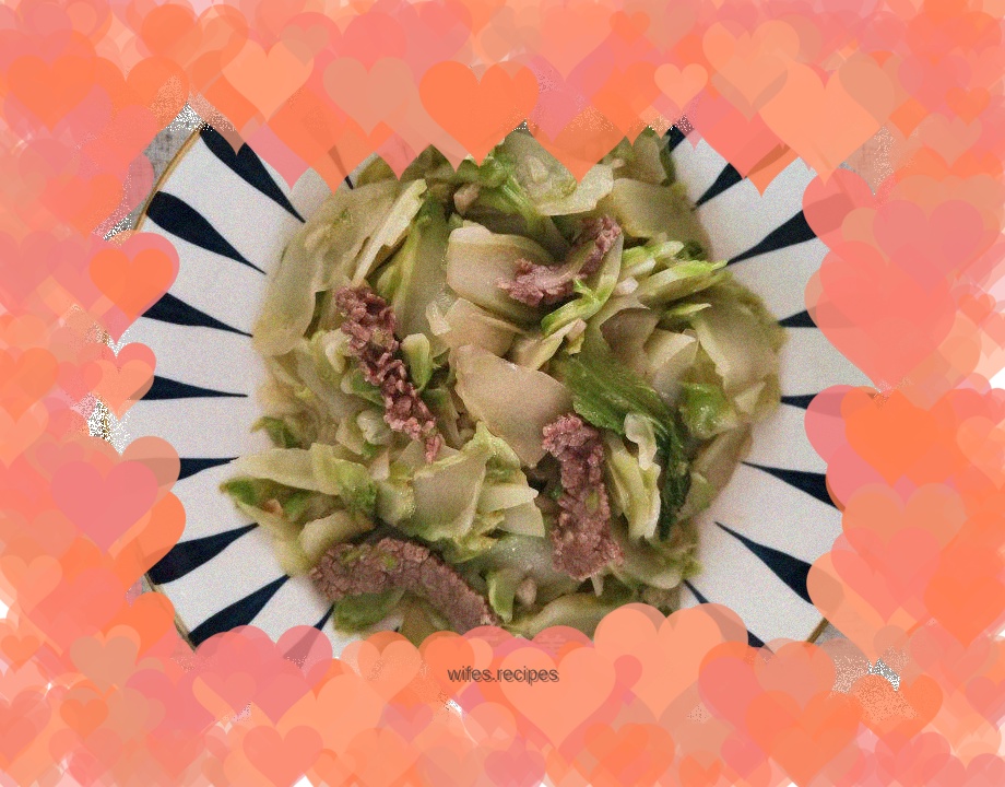 Sliced vegetables and meat