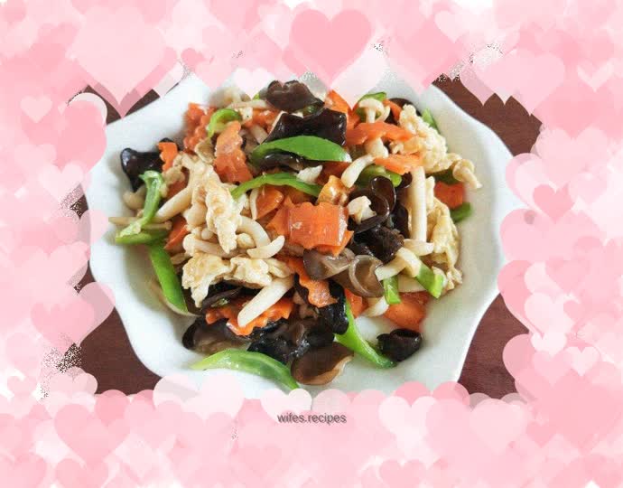 Stir-fried White Mushrooms with Fungus and Egg