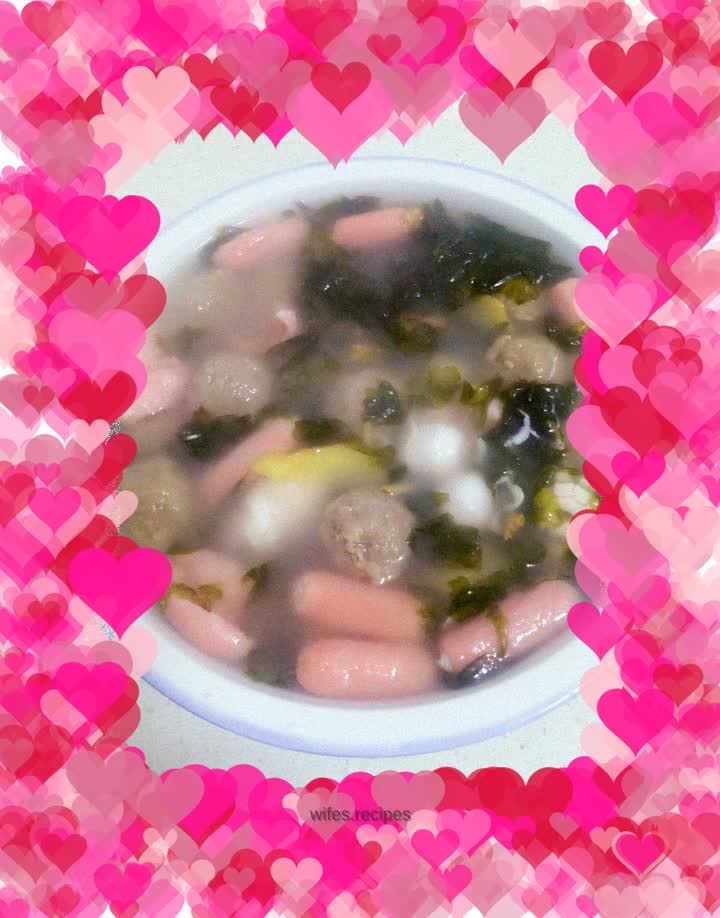 Seaweed and three delicacies soup