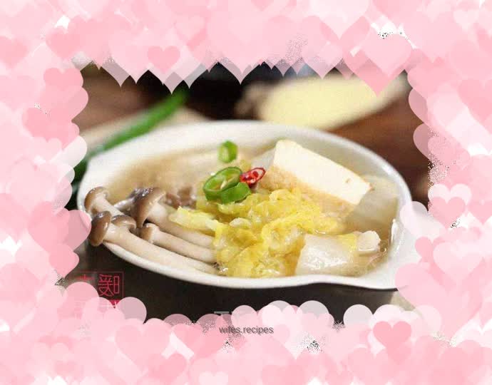 Cabbage and tofu soup