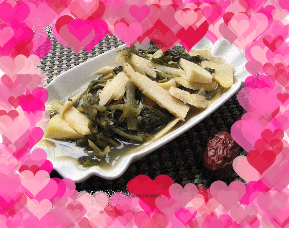 Pickled vegetables and winter bamboo shoots