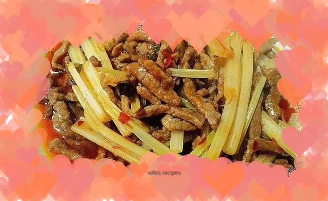 Stir-fried beef with celery