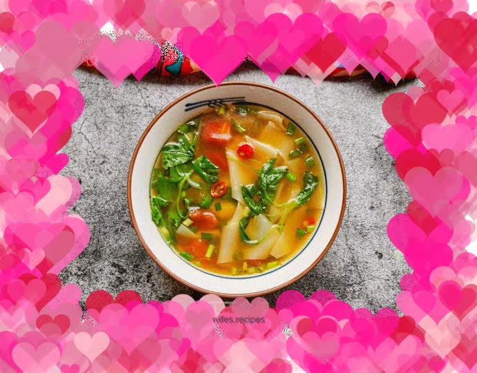 Nepeta noodle leaves in sour soup