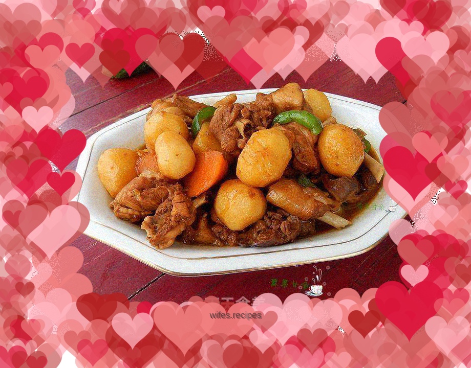 Chicken nuggets stewed with potatoes