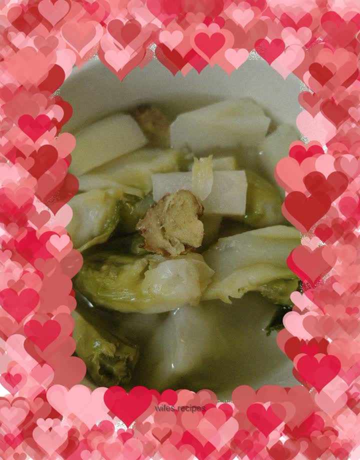 Stir-fried vegetables with ginger cubes