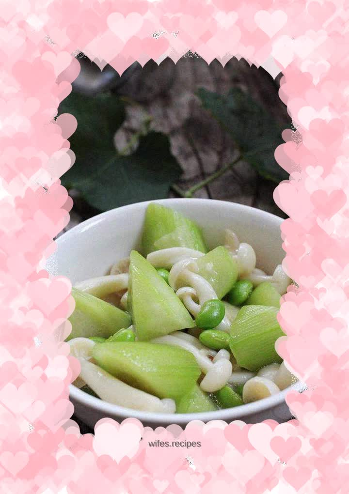 Sweet and delicious---Edamame braised loofah