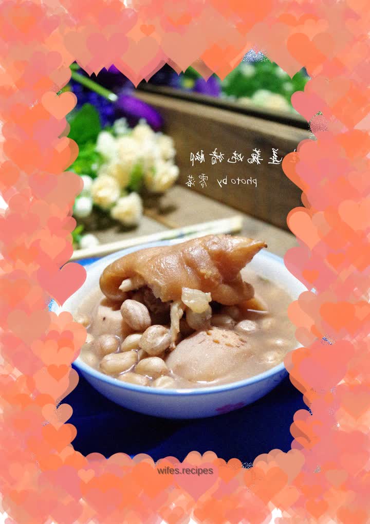 Stewed Pork Knuckles with Peanuts, Lotus Roots