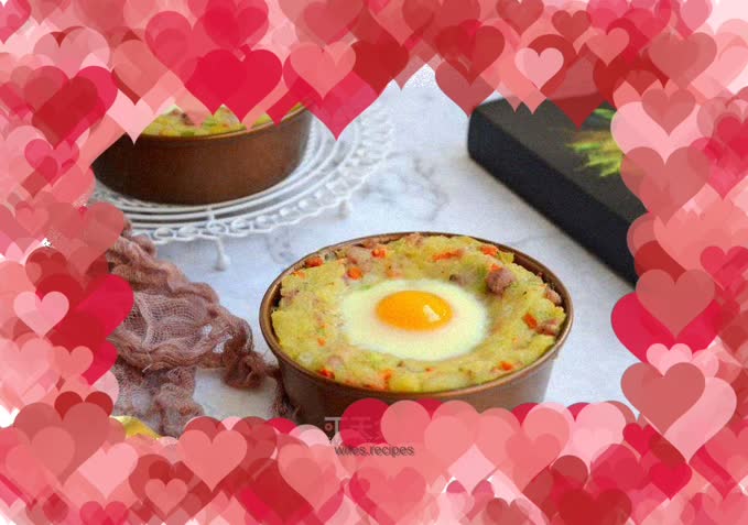 Colorful mashed potato eggs