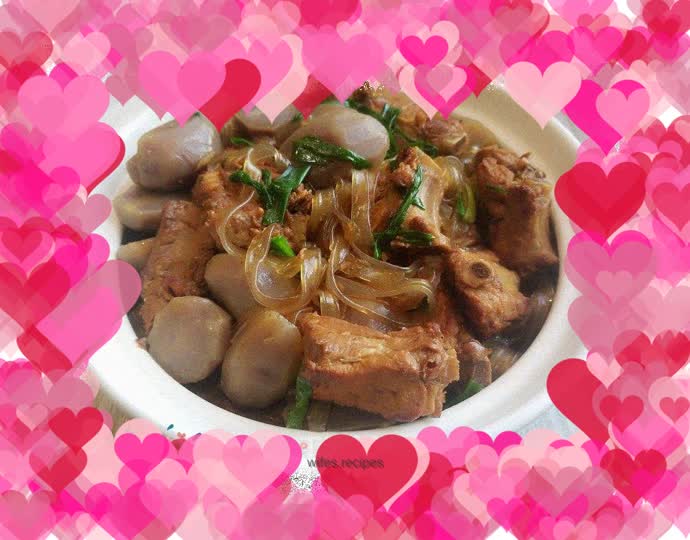 Braised Pork Ribs with Purple Potato Vermicelli