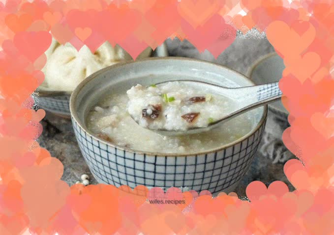 Mushroom barley and chicken porridge
