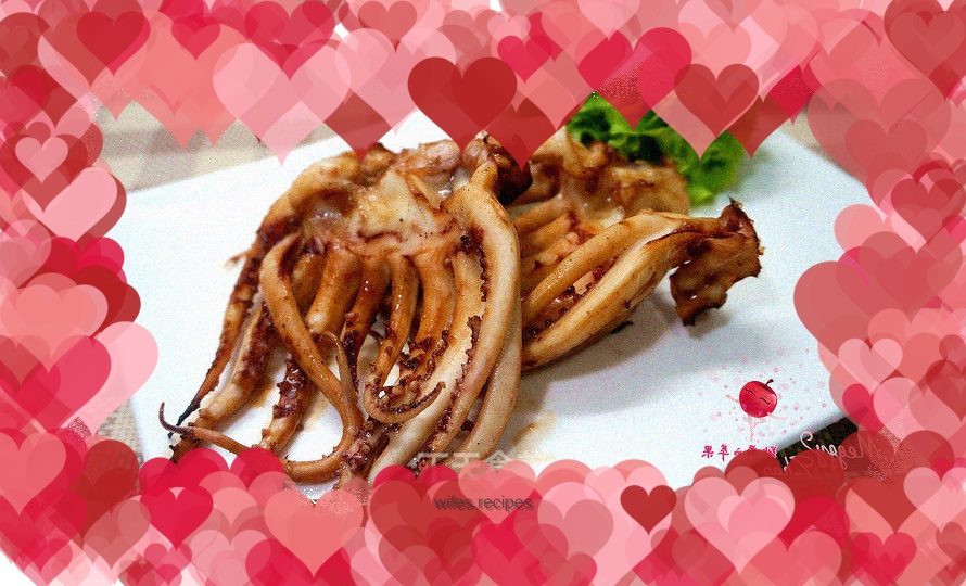 Air fryer grilled squid tentacles
