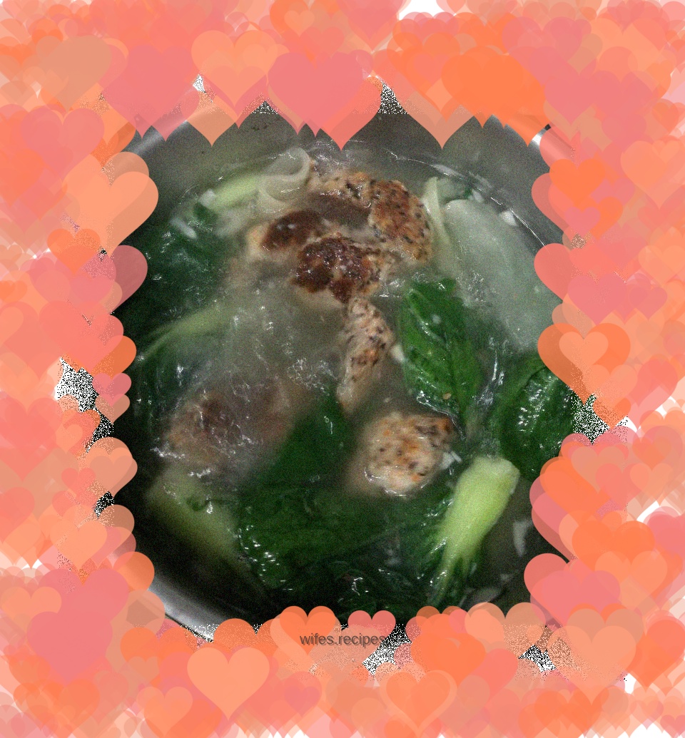 Meatball, Cabbage and Noodle Soup