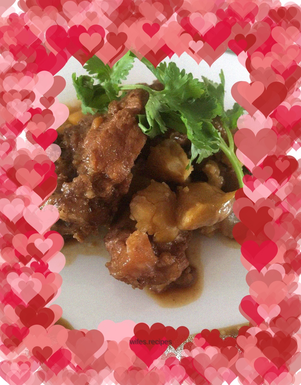 Chestnut roasted pork ribs