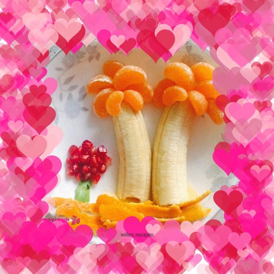 Coconut tree fruit platter