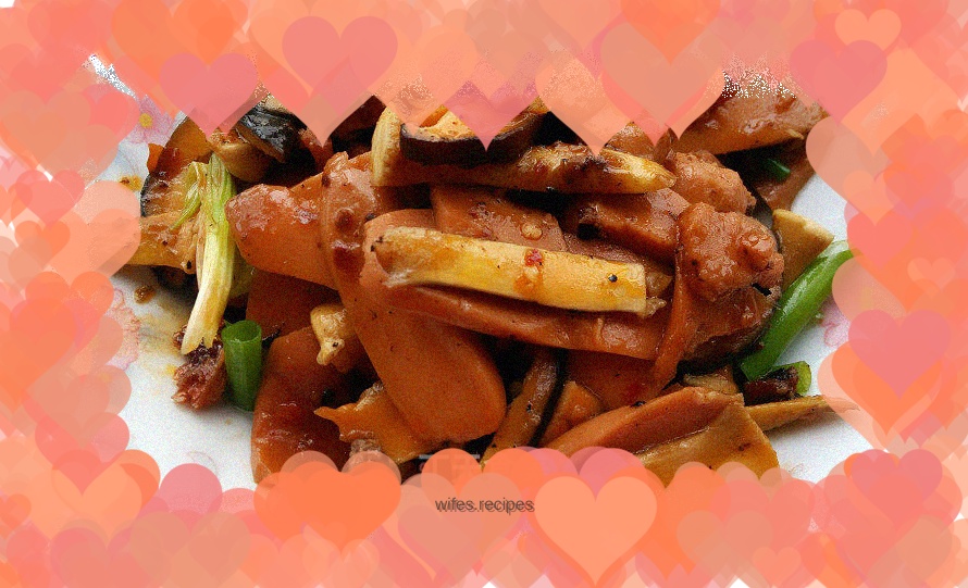 Grilled Ham with Black Beans and Shiitake Mushrooms