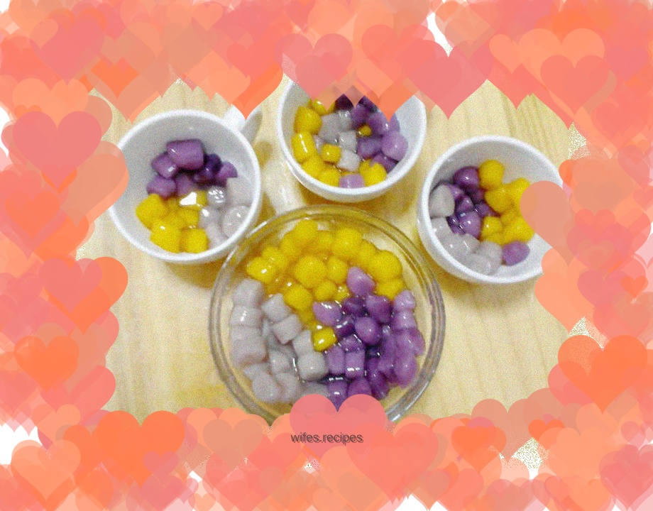 Pumpkin, Purple Sweet Potato and Taro Balls