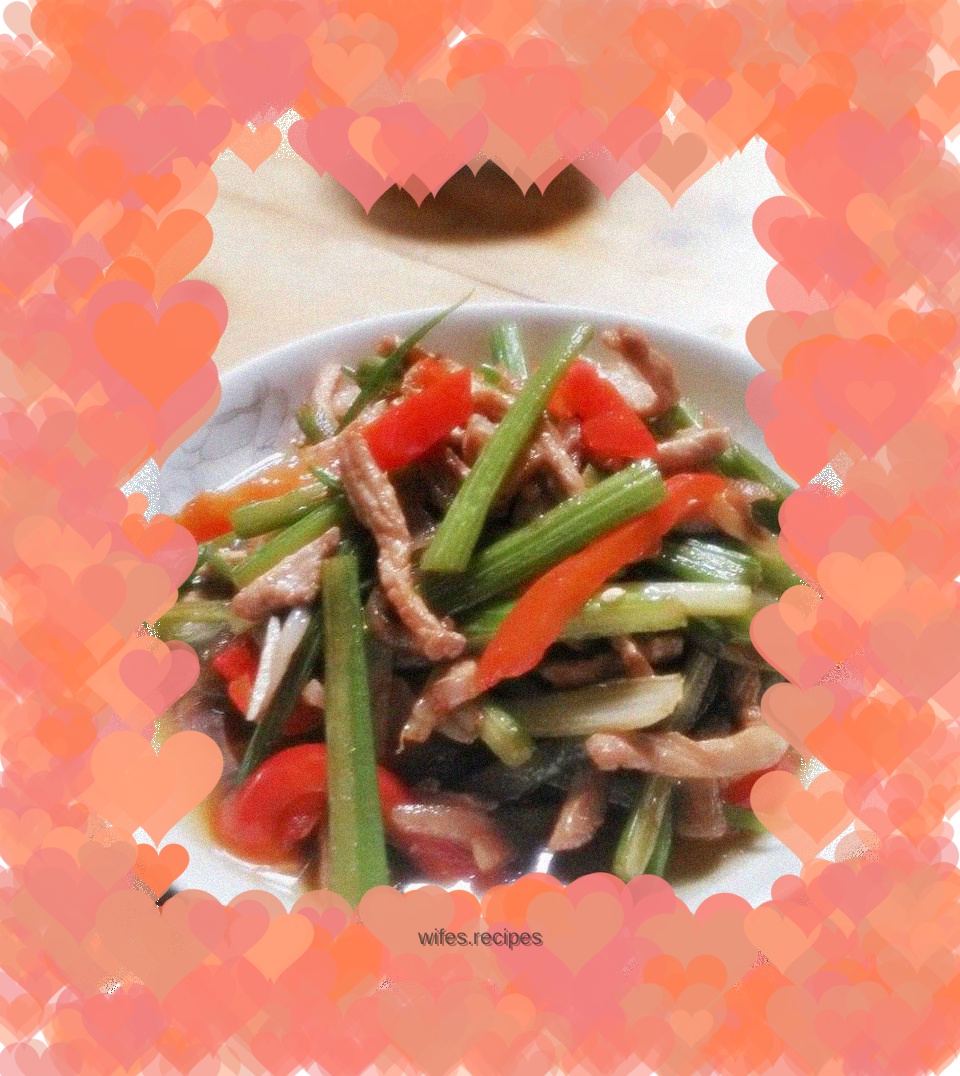 Stir-fried shredded pork with parsley