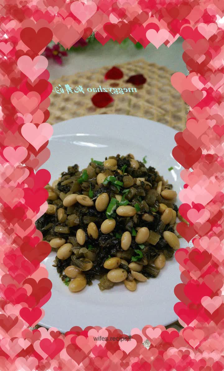 Stir-fried mustard mustard with soybeans