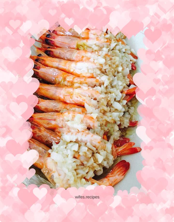 Steamed prawns with vermicelli