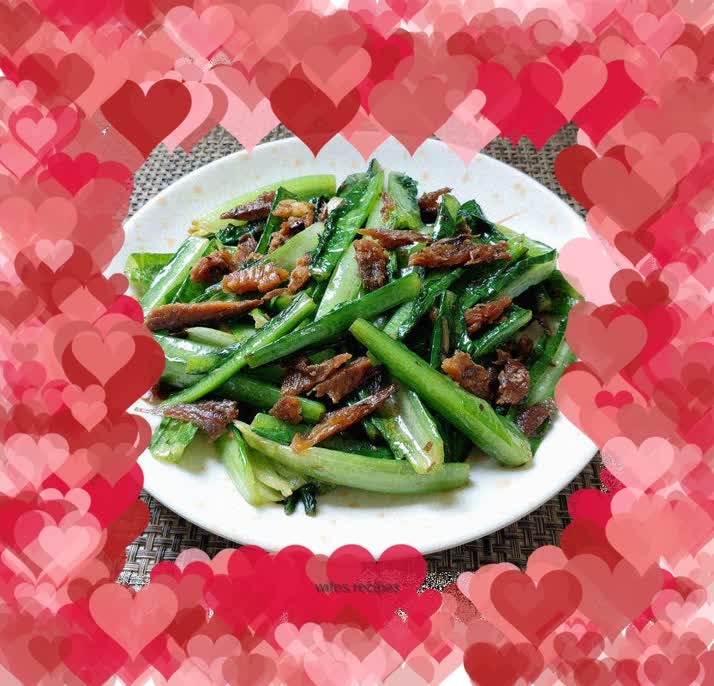 Stir-fried Dace with Black Bean Sauce and Wheat Vegetables