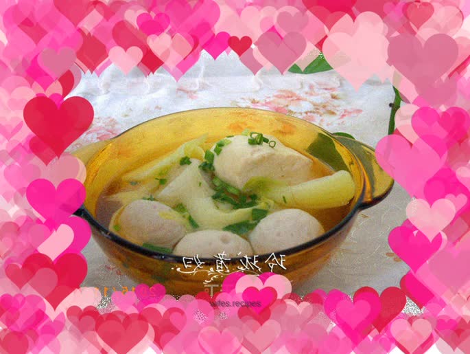 Mustard green meatball soup