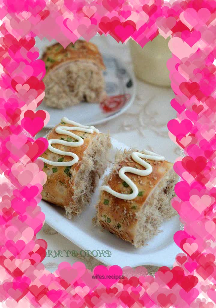 Meat floss salad bread
