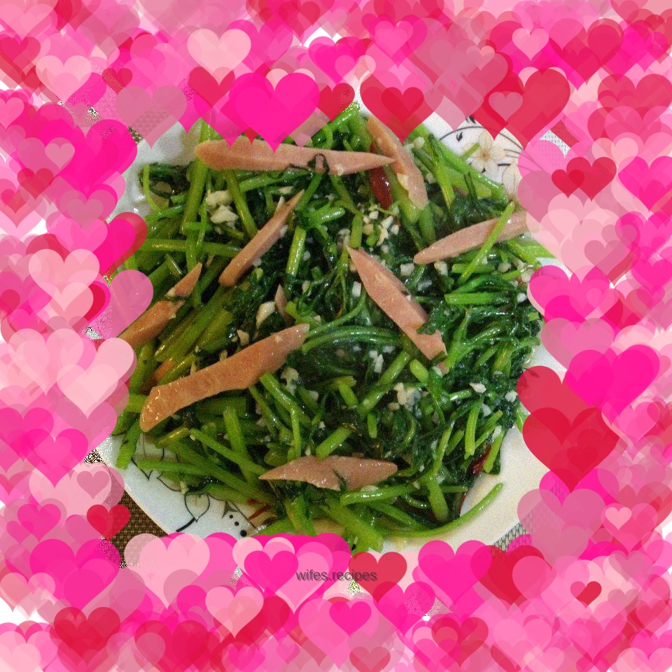 Stir-fried chrysanthemum with ham