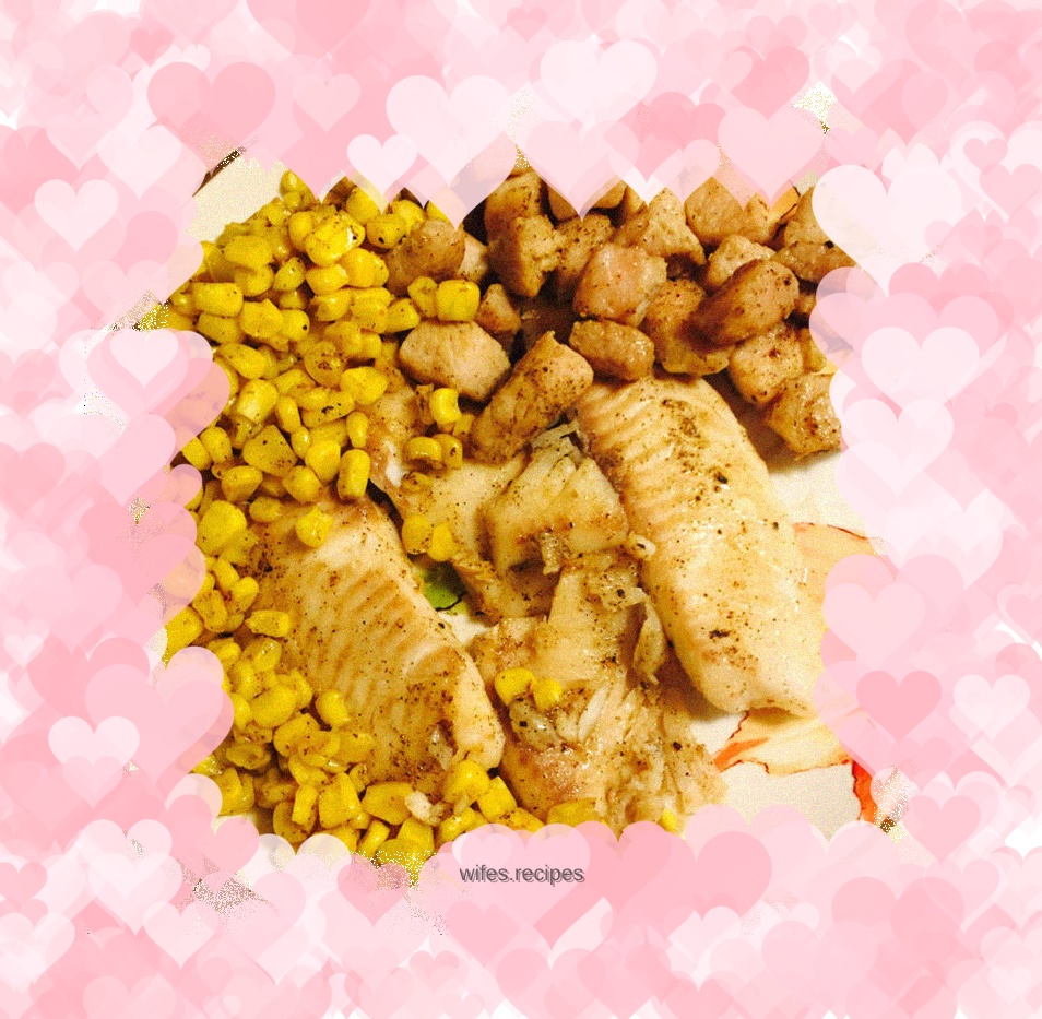 Grilled fish fillet ~ served with pork corn kernels