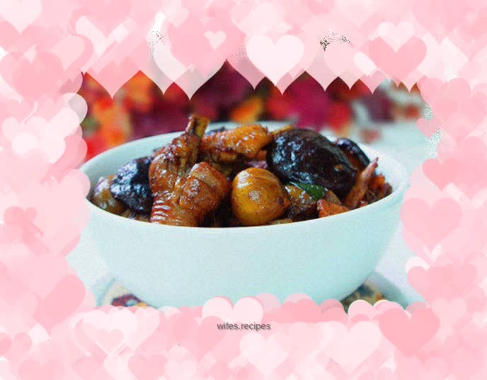 【Mushroom and chestnut chicken stew】