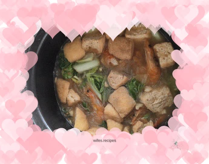 Fried tofu and vermicelli pot