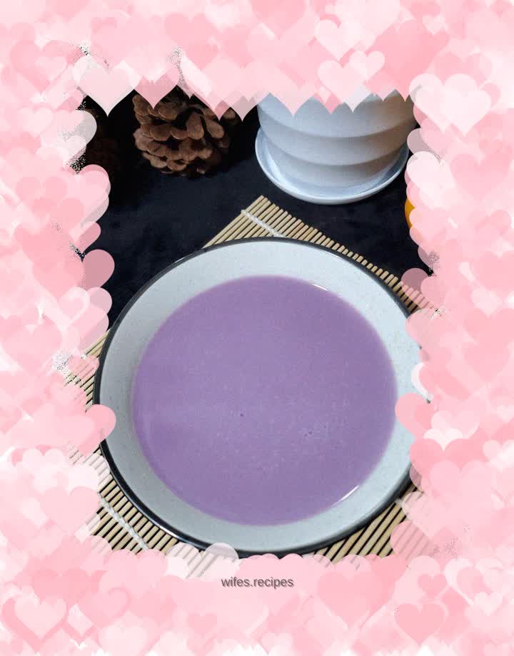 Purple sweet potato, yam and soy milk