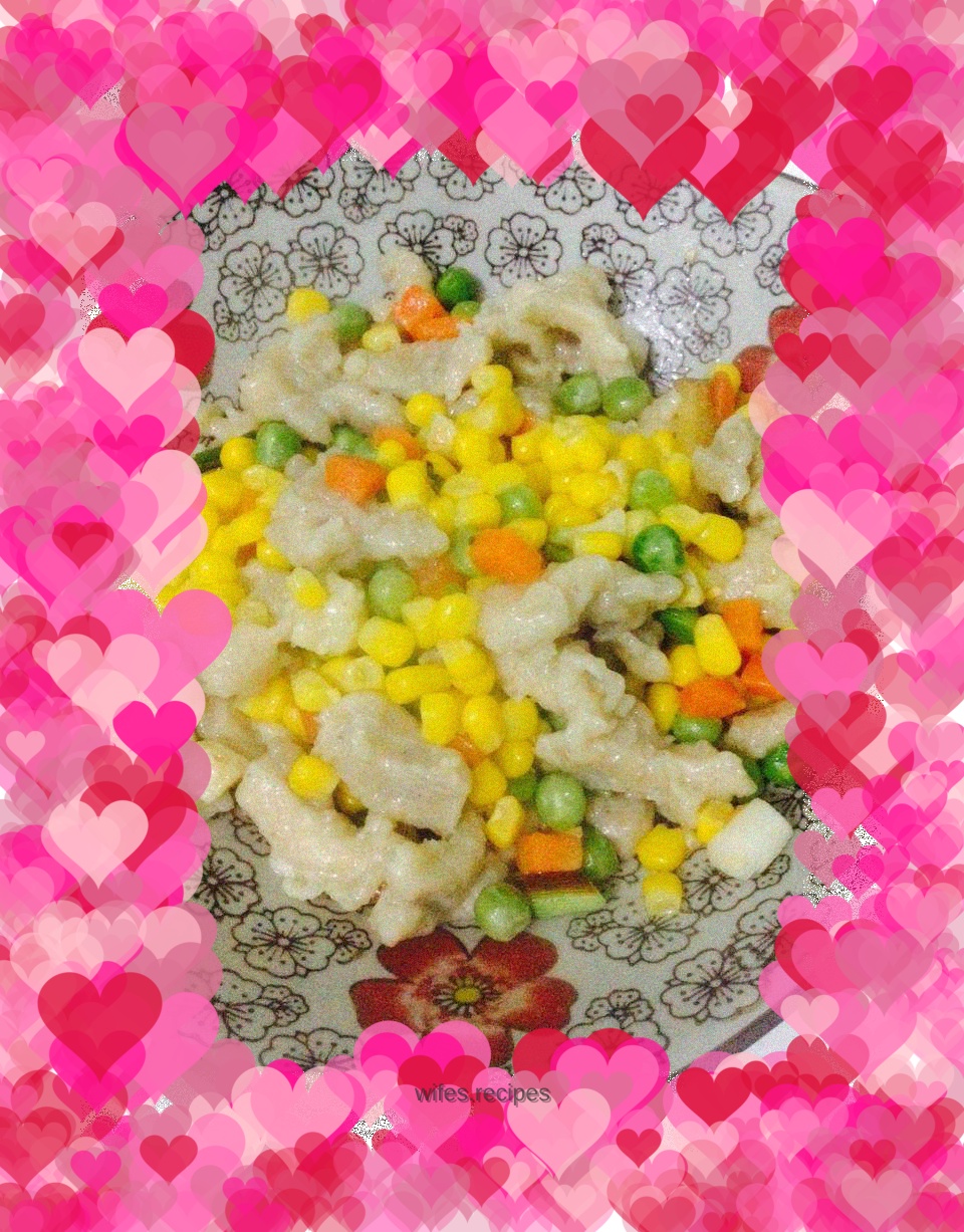 Pink Chicken Stir-fried Mixed Vegetables